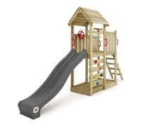 Aire de jeux bois WICKEY JoyFlyer avec toboggan 220 cm anthracite mur d’escalade et bac à sable - 10 ans de garantie*