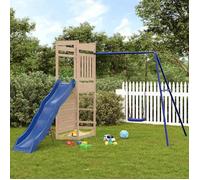 Aire de jeux d'extérieur en bois - vidaXL - Bois de pin massif - 246x335x207 cm - Toboggan ondulé - Balançoire simple