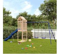 Aire de jeux d'extérieur en bois - vidaXL - Bois de pin massif - 477x185x238 cm - Toboggan ondulé - Balançoire double