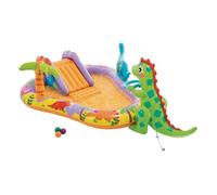 Intex Pools Centre de jeux aquatiques gonflable Dino Park – Toboggan, base rembourrée, arroseur