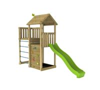Aire De Jeux Double Plateforme Clématite Bois Fsc® Marron - Bleu - Vert TU