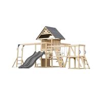 Aire de jeux - double toboggan gris - hunter