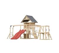 Aire de jeux - double toboggan rouge - hunter