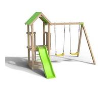 Aire de jeux EASY XPERIENCE, Plateforme 0,90m, bac a sable, toboggan 1,73m + extension portique 1,90m,2 balancoires NA G