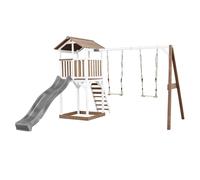 Aire de jeux en bois avec bac à sable, toboggan et 2 balançoires - Beach Tower
