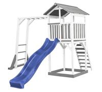 Aire de jeux en bois avec bac à sable, toboggan et cadre d'escalade - Beach Tower