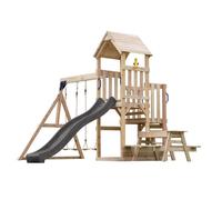 Aire de Jeux en Bois - AXI - Mette - 2 Balançoires - Toboggan 220 cm - Table de Pique Nique