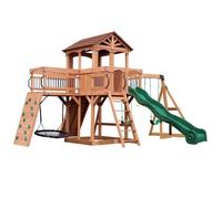 Aire de jeux en bois - BACKYARD DISCOVERY - Sterling Point - Parois rocheuses, toboggan, balançoires