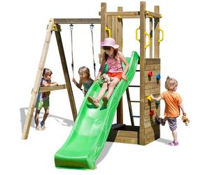 Aire de jeux en bois Funny 3 avec bac à sable et balançoire