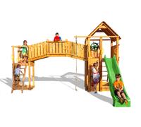 Fungoo Aire de Jeux Rainbow Fortress Tip : Escalade + Toboggan + Pont - 03513