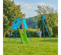 Aire de jeux évolutive panier de basket explorer tour métal h246cm bleu - vert TU