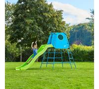 Aire de jeux évolutive toboggan explorer tour métal h201cm bleu - vert TU