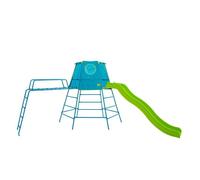 Aire de jeux évolutive toboggan EXPLORER TOUR en métal H201cm bleu