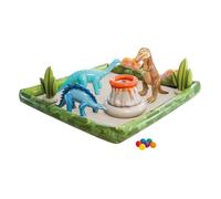 Aire de jeux gonflable - INTEX - Dino Aventure - 410 Litres - 2 ans+ - 201 x 201 x 36 cm - Inclus : 3 dinosaures, 2 cactus, volcan