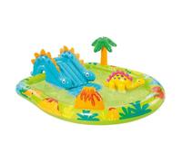 Intex Aire de jeux gonflable Petit Dino – 191 x 152 x 58 cm, 2 ans+, toboggan et fontaine