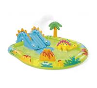 Intex Aire de jeux gonflable Petit Dino – 191 x 152 x 58 cm, 2 ans+, toboggan et fontaine