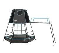 Aire de jeux métal EXPLORER TOUR noir - tapis explorer - pont de singe - piscine à balles h201 cm Noir