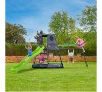 Aire de jeux métal toboggan explorer tour métal h201cm bleu - noir - vert TU