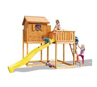 Fungoo Aire de Jeux Cabane en Bois de Pin Traité avec Toboggan MySide - 3295