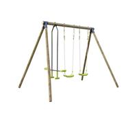 Aire de jeux naroit en bois avec 1 face à face et 2 balançoires - pin autoclave vert TU