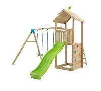 Aire de jeux plateforme toboggan OLIVÈTE en bois FSC® marron