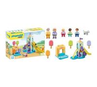 Aire de Jeux Playmobil 1.2.3 - Château Médiéval avec Grande Roue et Toboggan