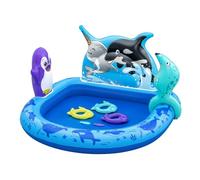 Bestway Aire de jeux aquatiques et pataugeoire gonflable Polar Pals 1,34 m x 1,31 m x 73 cm