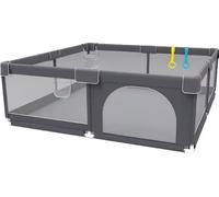 Aire de jeux pour bébé, tissu résistant, design spacieux, gris foncé180200