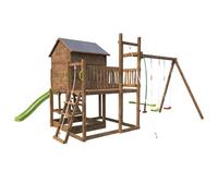 Aire de jeux pour enfant - SOULET - COTTAGE CRAZY - maisonnette avec mur d'escalade et corde à grimper
