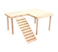 Aire De Jeux pour Hamster - Aire De Jeux avec Échelle en Bois pour Cage | Plate-Forme De Cage À Hamster en Bois, Jouets Chinchilla Faits À La Main Et Accessoires De Gerbille, Décoration Intérieure De