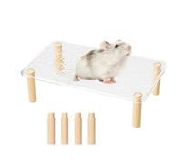 Aire de Jeux pour Hamster | Plateforme de Repos Amovible et réglable | Accessoires pour Table, échelle, Bouteille, Nourriture pour Animaux de Compagnie
