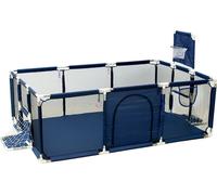 Aire de jeux pour jeunes enfants, spacieuse 124 x 188 CM, matériaux résistants, 2 portes de football bleues-a