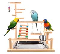 Aire De Jeux pour Oiseaux, Jouets pour Oiseaux, Aire De Jeux Perroquet, Terrain De Jeu pour Perroquet avec Gobelet d'alimentation Balançoire Échelle Plateau pour Perruches, Calopsittes 37x26x44CM