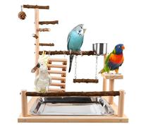 Aire De Jeux pour Oiseaux, Terrain De Jeu pour Perroquet, Support De Jeu pour Oiseaux avec Mangeoire Et Plateau, des oiseauxs Playstand, Aire De Jeus pour Perroquet (45 X 37 X 26 cm)