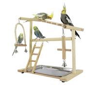 Aire De Jeux Pour Perroquets - Balançoires En Bois Pour Oiseaux, Échelles, Jouets | Avec Plateau Amovible En Acier Inoxydable Et Perchoir D'aire De Jeu Pour Calopsittes - Pour Mâcher, Trouver De La No