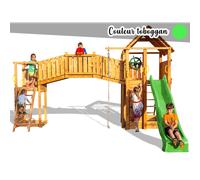 Aire de jeux rainbow fortress tip - toboggan vert - fungoo