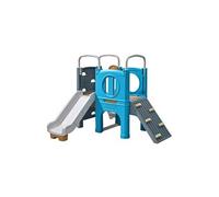 Aire de jeux Scout et Slide Climber - Escalade, Accrobranche, Glissade - Bleu et Gris