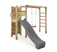 Aire de jeux & station fitness WICKEY FIT Cross 662-tour d’escalade avec balançoire - structure calisthenics jardin -garantie 5 ans*
