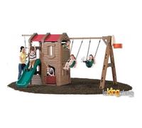 Aire de Jeux - Step2 - Adventure Lodge - Toboggan - Balançoire - Échelle Corde