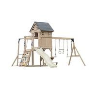 Axi Duncan Aire De Jeux En Bois, 2 Balançoires, 1 Toboggan - Crème | Maisonnette / Equipement De Jeux Xxl Pour Enfants Avec Structure D'Escalade, Barres Fixes Et Trapèze | Pour Le Jardin / Extérieur