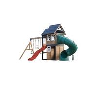Aire de jeux - Toboggan rouge et toboggan tubulaire - Noud
