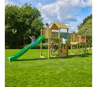 Aire de jeux triple plateforme citronnier bois fsc® marron - bleu - vert TU