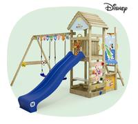 Aire de jeux WICKEY Disney Adventure Mickey et ses amis- toboggan 220 cm, double balançoire & mur d’escalade - garantie 10 ans*