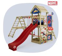 Aire de jeux WICKEY MARVEL Story Spiderman- toboggan 220 cm, double balançoire & mur d’escalade- garantie 10 ans*