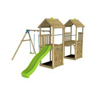 Aire de jeux xxl double tours laurier bois fsc® marron - bleu - vert TU