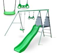 Aire de jeux XXL pour enfants avec balançoire, trapèze de gymnastique et toboggan