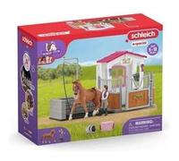 Aire de lavage avec box a cheval, SCHLEICH 72177 HORSE CLUB, avec Figurine Cheval et Cavalier, Des 5 ans