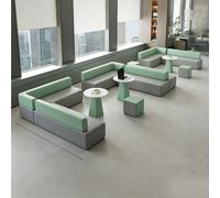 Aire de repos du hall du banc de canapé dans les jardins d'enfants, canapé de réception de loisirs incurvé moderne for le hall du bureau, le hall de l'hôtel, le centre de formation d'entreprise(G)