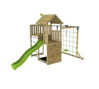 Aire jeux double plateforme SANTOLINE en bois FSC®