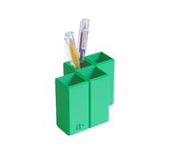 Aire Organisateur de Bureau Modulable en Plastique Biosourcé Vert, Pot à Crayons et Maquillage Multicolore, Design Tetris